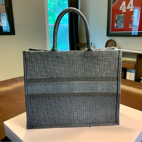 Dior • Large Denim Oblique Book Tote - Picture 6 of 14